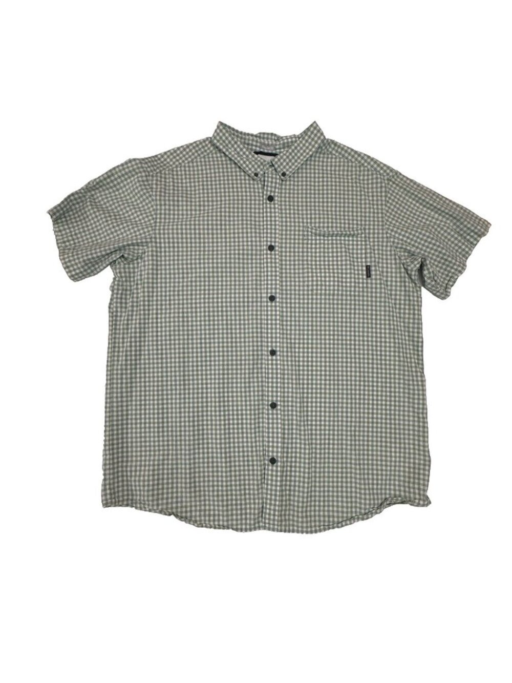 Columbia Regular Fit Plaid Button Front Shirt Men’s 2XL Green Short Sleeve